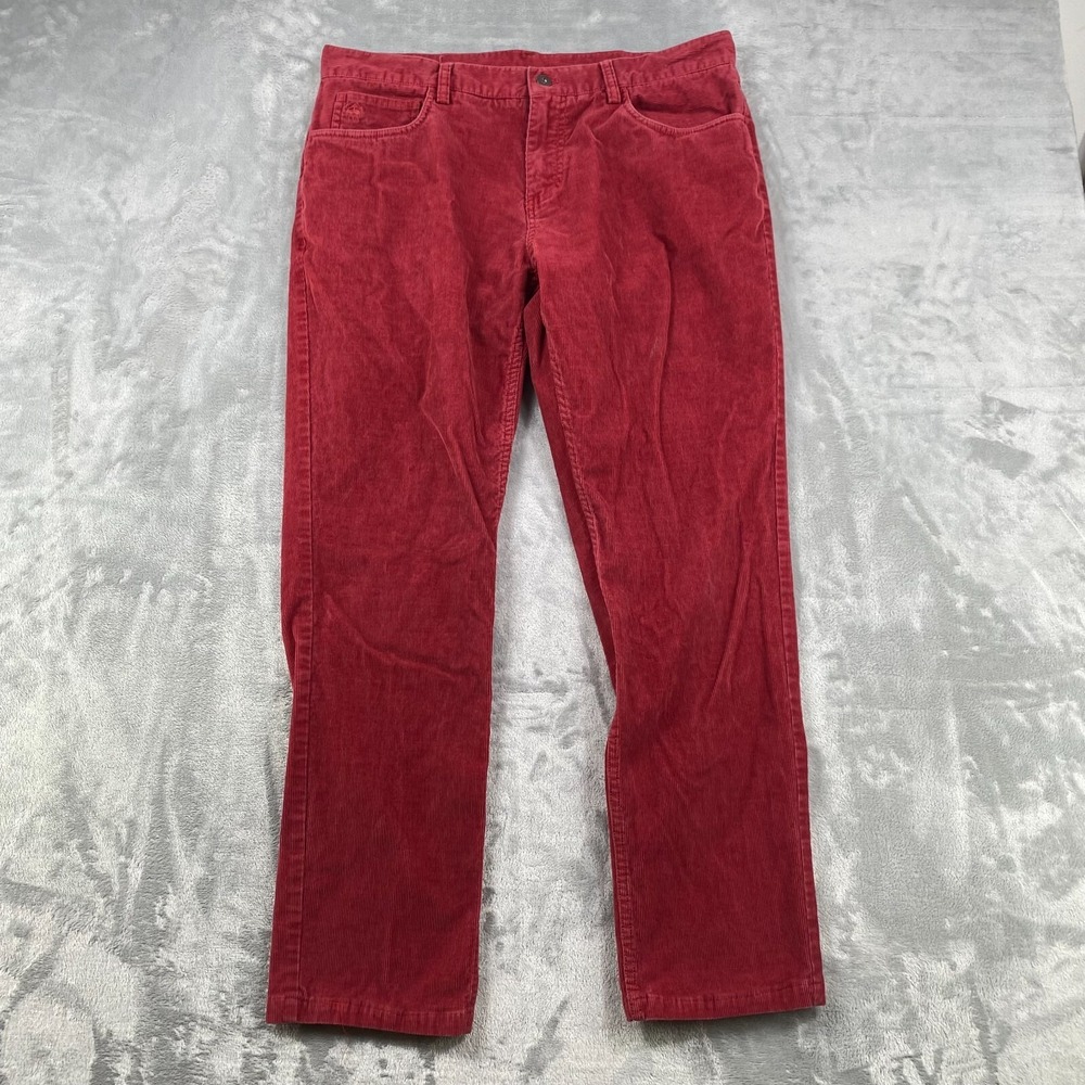 Brooks Brothers Red Fleece Corduroy Pants Mens 35x34 Red Straight Leg Trousers
